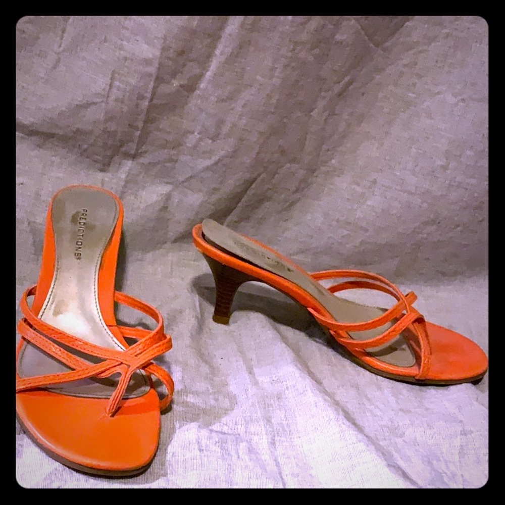 Predictions orange sandal kitten-heel